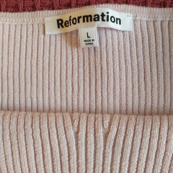 Reformation Jenni Strapless Sweater Knit Tube Top in Light Pink - Picture 6 of 10